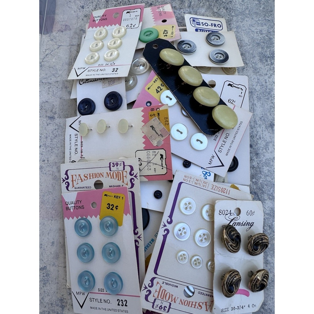 Vintage Button Cards Mixed Lot of  30 Streamline, Pacific, more